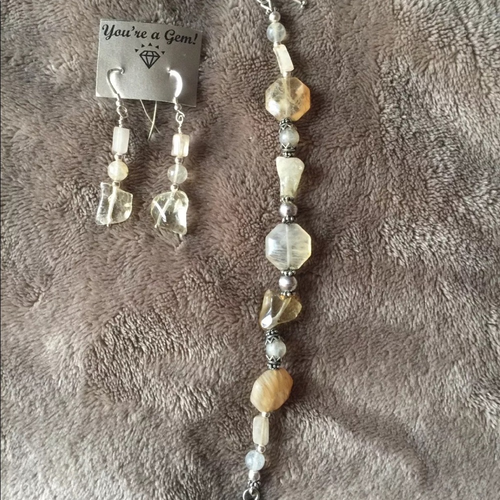 Citrine bracelet and earring set sterling silver - Picture 3 of 3